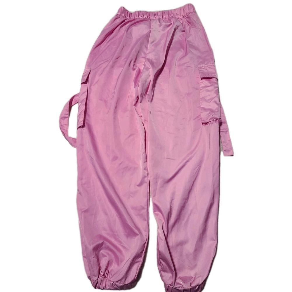Forever 21 Pink Cargo Jogger Pants Womens Medium Elastic Waist Utility... - Picture 2 of 7